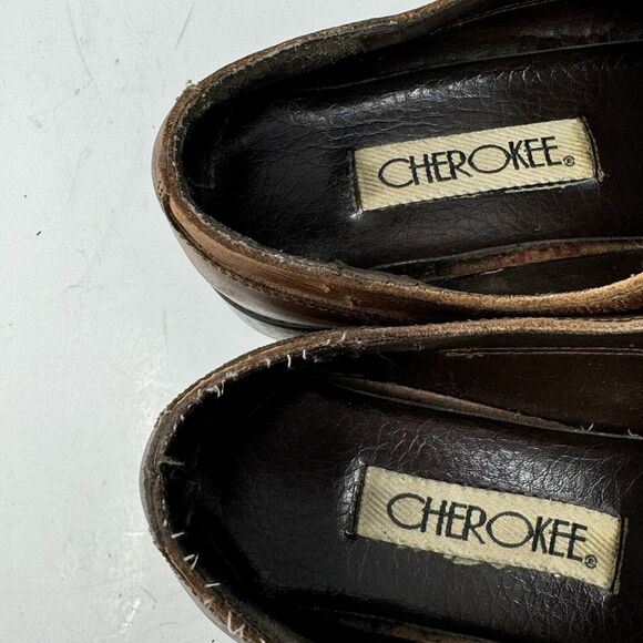 Vintage Cherokee Brown Leather Buckle Strap Loafers Women’s Size 9 - Picture 4 of 6